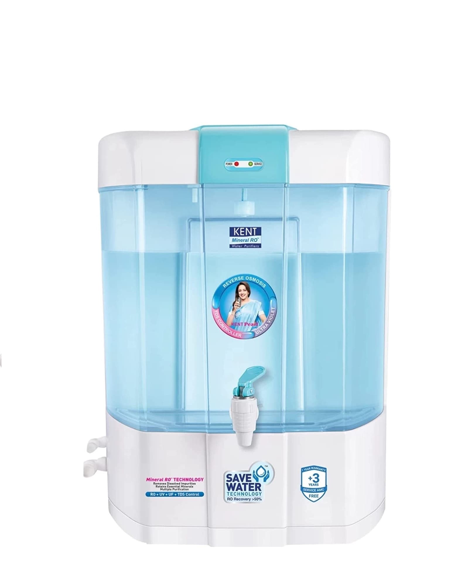 Kent Pearl (RO +UV +UF+ ALKALINE+ TDS CONTROL) 8L Water Purifier